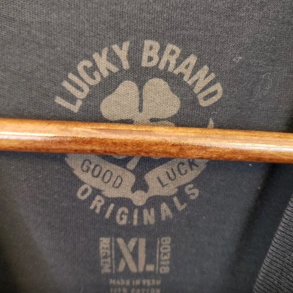 Lucky Brand Originals Mens Skull Lucky Clover Buena Suerte Graphic Shirt Size XL - Picture 4 of 8